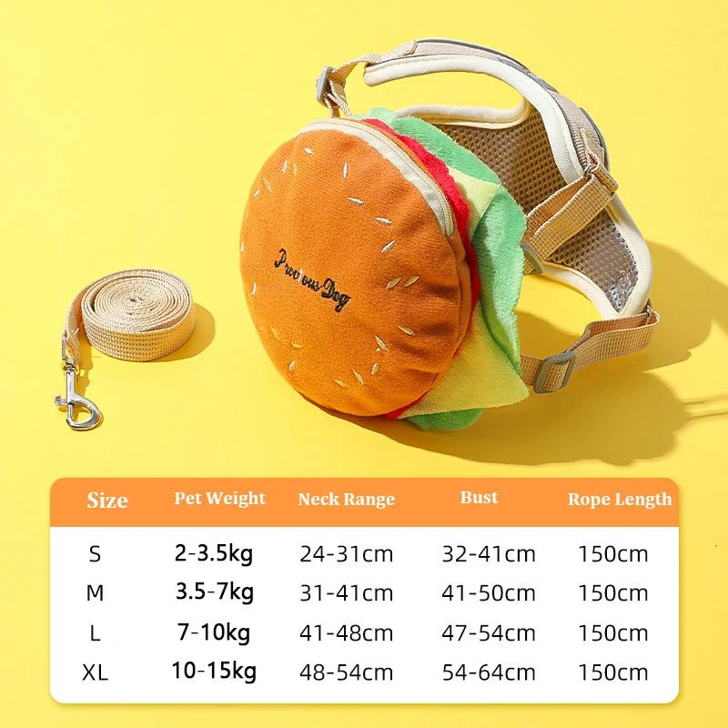 Hamburger Bag Dog Harness Set Outdoor - ProPawPet.com