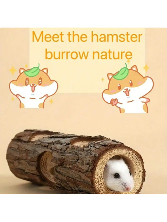Natural Wood Hamster Hideout Tunnel 20cm - ProPawPet.com