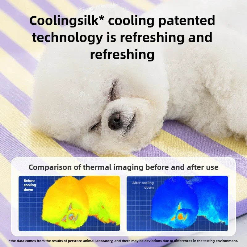 Summer Dog Cartoon Striped Ice Silk Cooling - ProPawPet.com