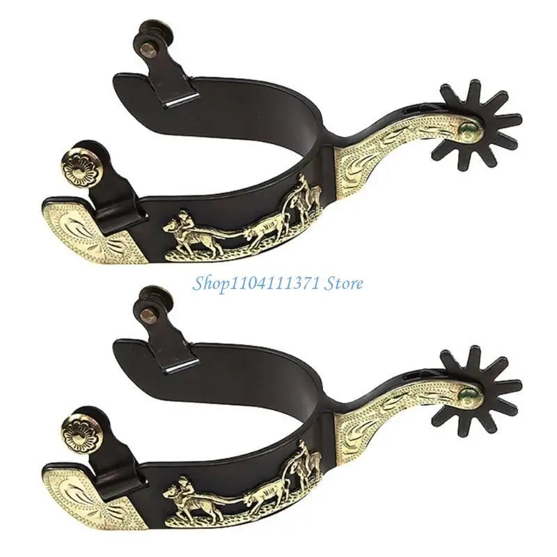 Hand Carved Horse Spur Replacement Mild Steel Western Cowboy – 2 Colors