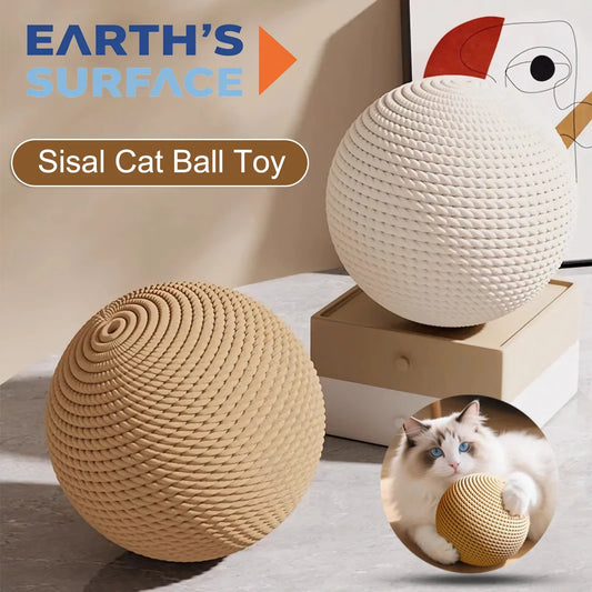 Sisal Fiber Cat Ball Self Playing Scratcher - ProPawPet.com