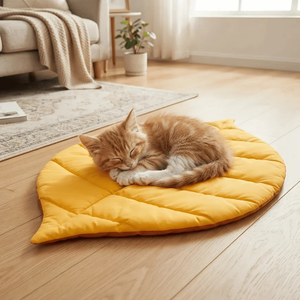 Cat Bed Mats Soft Cotton Leaf Shaped Kitten - ProPawPet.com
