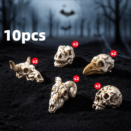 10pcs Plastic Gothic Crow Skull Animal - ProPawPet.com