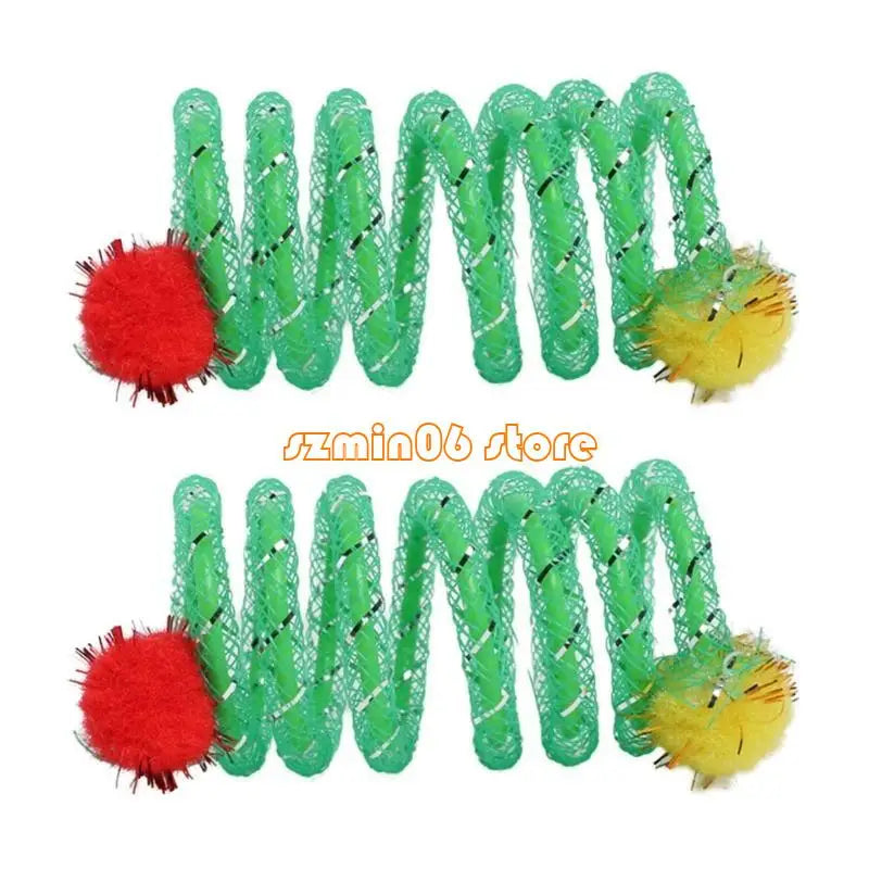 462f Colorful Coils Spring with Plush Ball – Cat Supplies