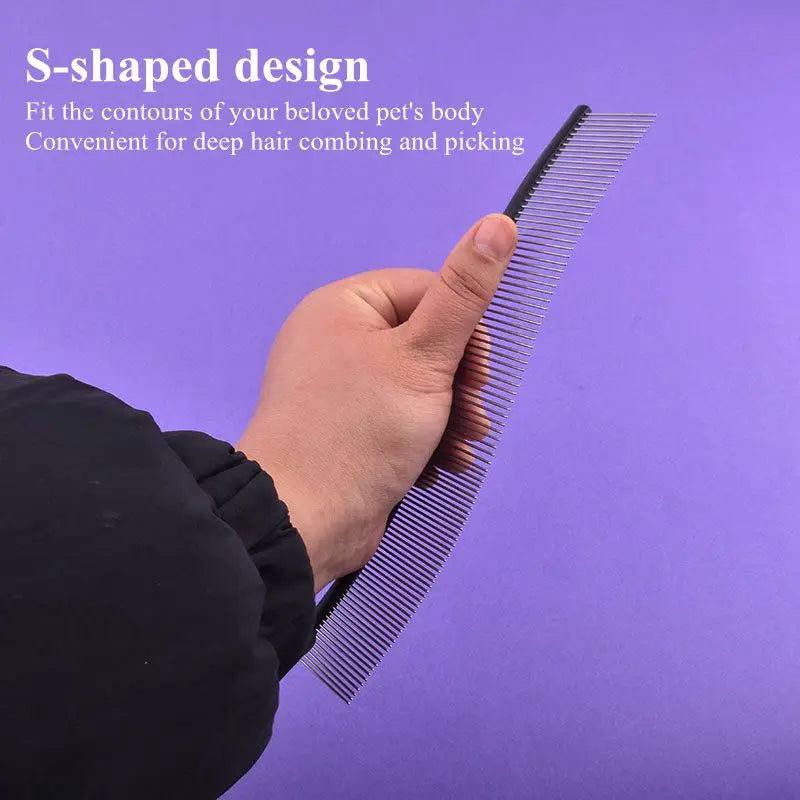 22cm Pet S Type Comb Professional Stainless - ProPawPet.com