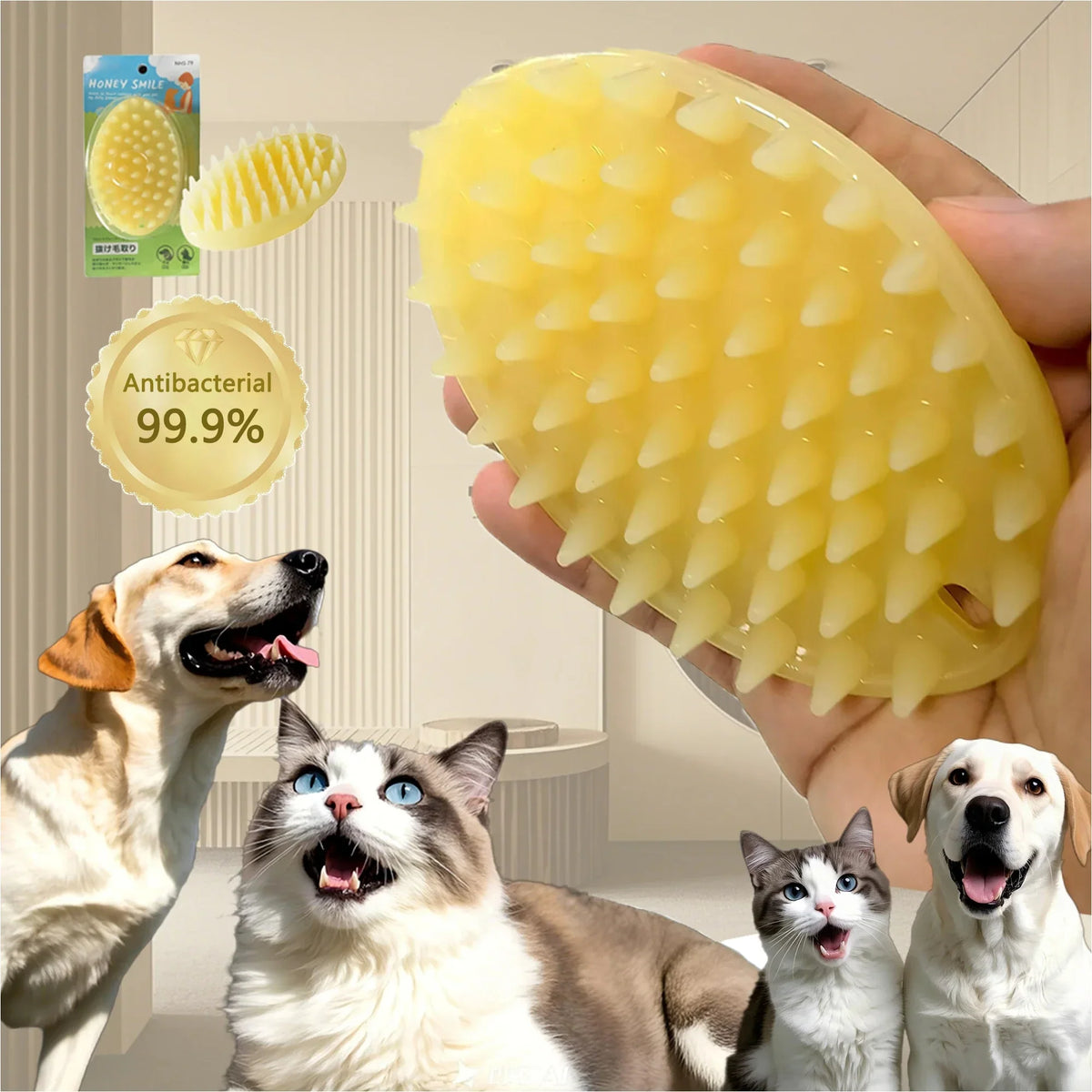 Soft Gentle Silicone Bristles Dog Cat - ProPawPet.com