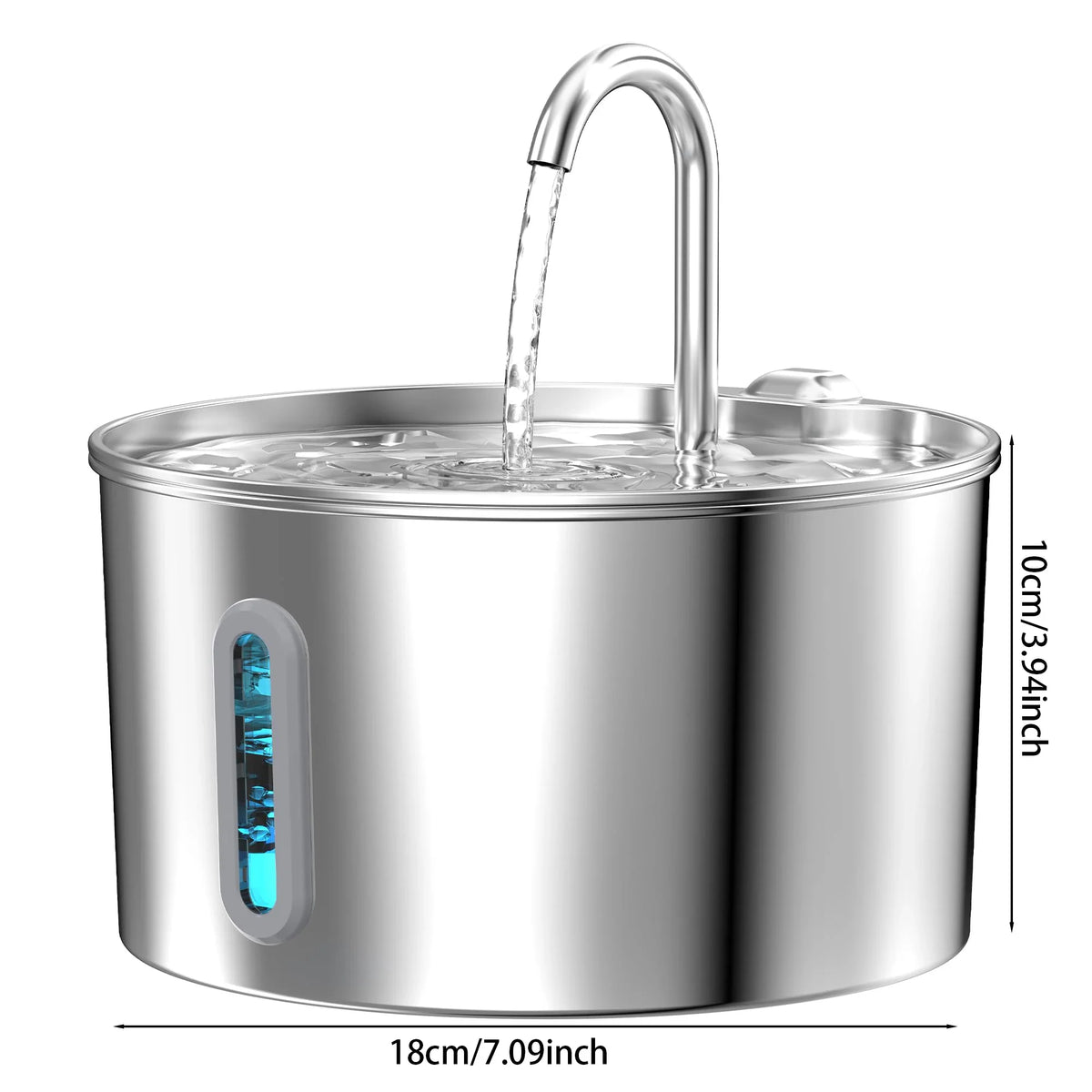 Quiet 2.2l Cat Drinking Fountain Automatic Stainless Steel Dogs