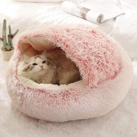 Warm Soft Plush Pet Bed with Cover