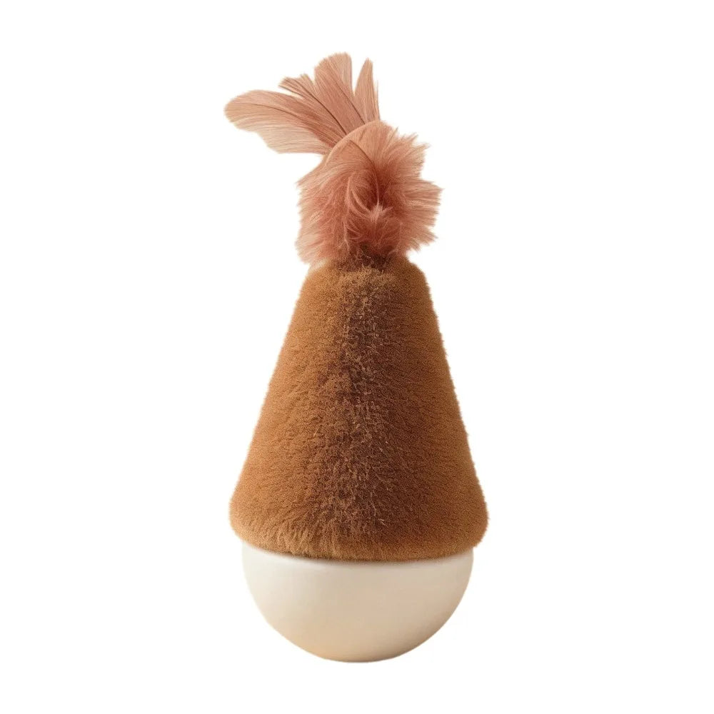 Interactive Creative Feather Tumbler Wobbler Bite Resistant Design