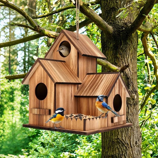 3 Chambers Wooden Bird House Thickened - ProPawPet.com