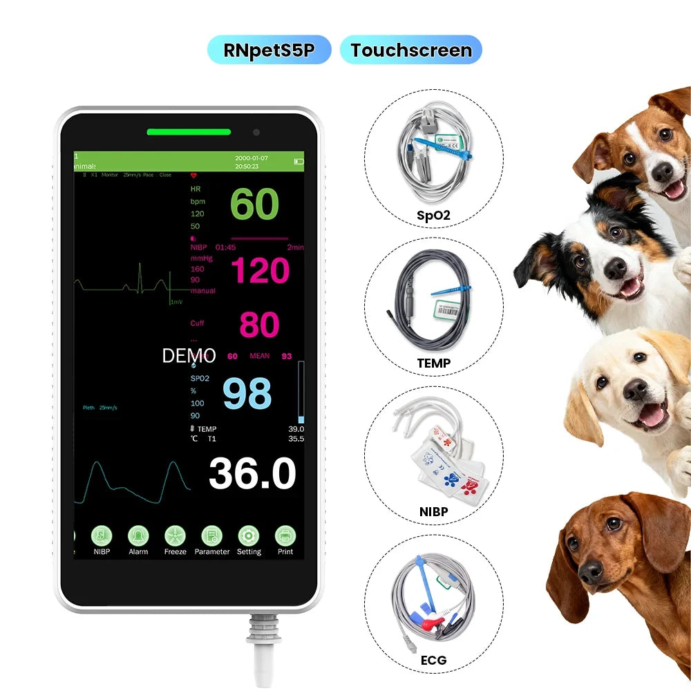 Veterinary Handheld Monitor Accurately Measures Spo2 Nibp Temp – Dog Supplies