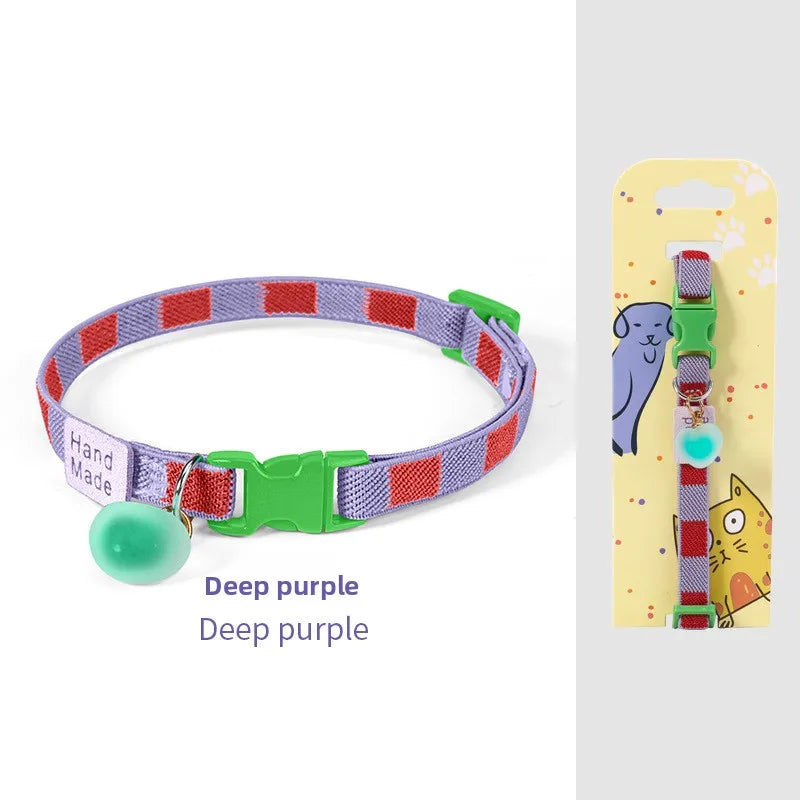 Pet Colorful Elastic Collar High Adjustable Cat Necklace – 6 Colors