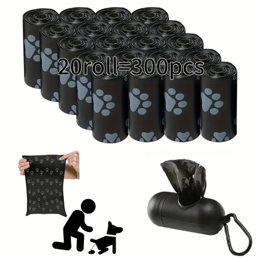 20 Rolls Pet Waste Bags, 300 Count, Durable Polypropylene