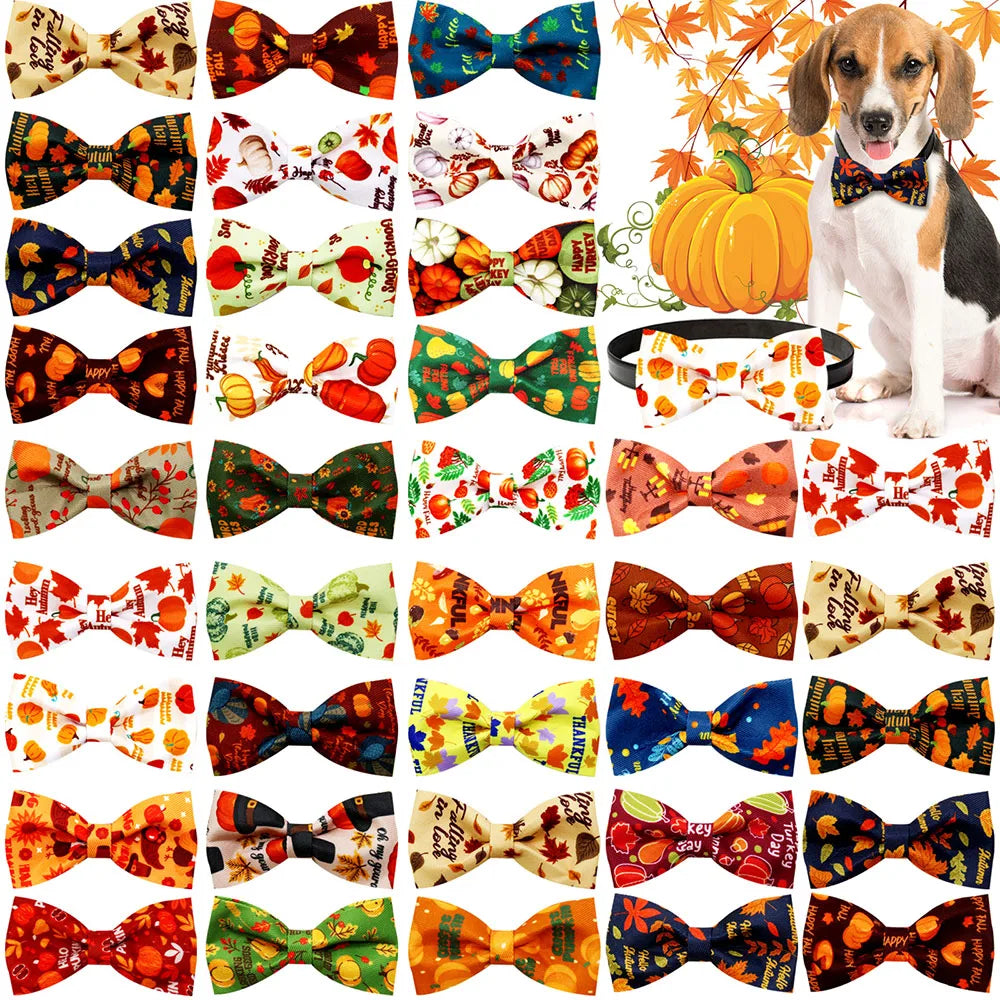 50PCS Movable Dog Bowtie For Thanksgiving - ProPawPet.com