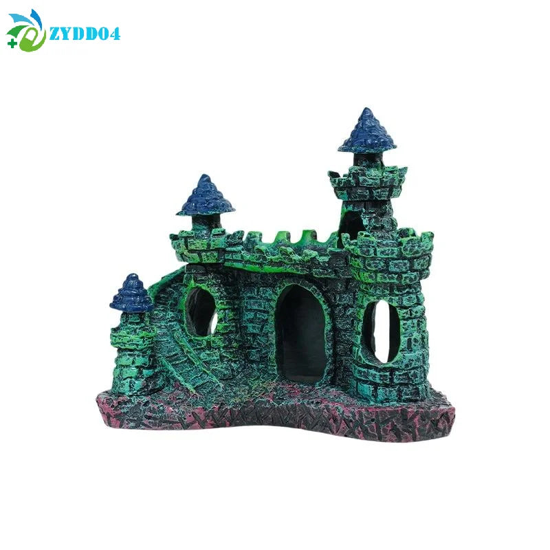 ●1Pcs Resin Castle Shape Fish Tank Ornament - ProPawPet.com