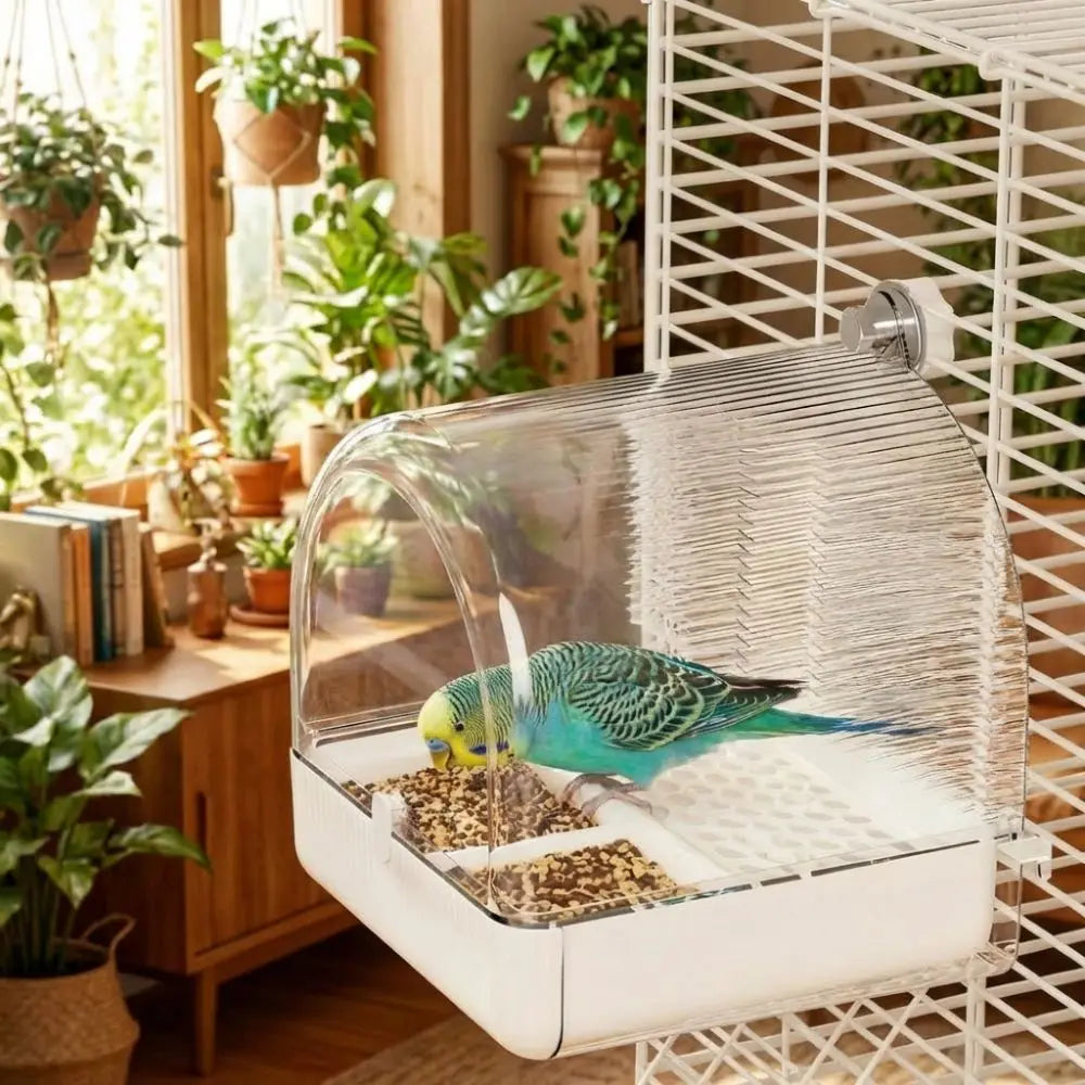 Transparent Bird Bath Cage Splash Proof Food - ProPawPet.com