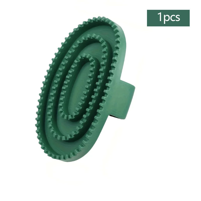 Rubber Massage Cleaning Grooming Brush for Horses Durable Detangling – 2 Colors