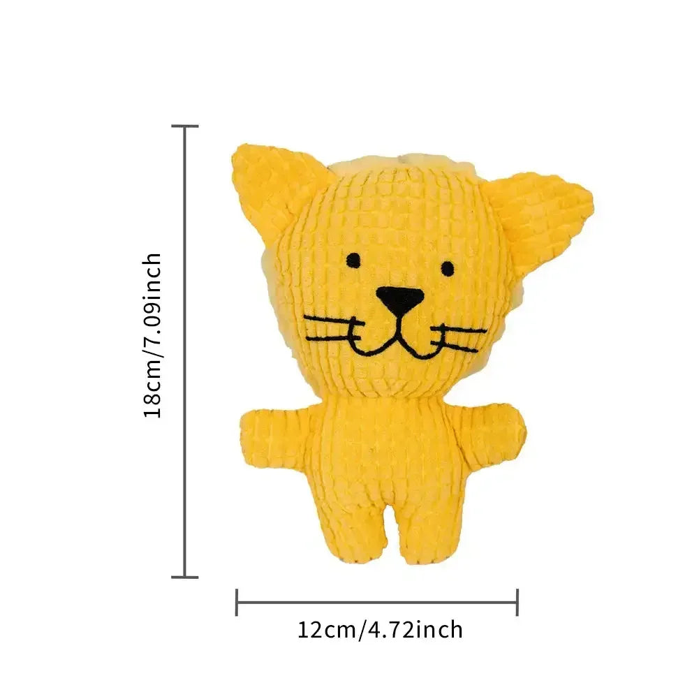 Plush Dog Toys Corduroy for Small Medium Animal Squeaky – 8 Colors