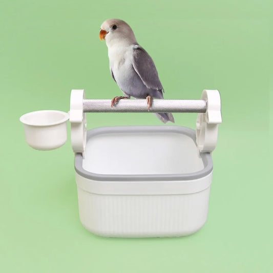 With Food Cup Parrot Potty Training Platform Interactive Anti, Non-Slip
