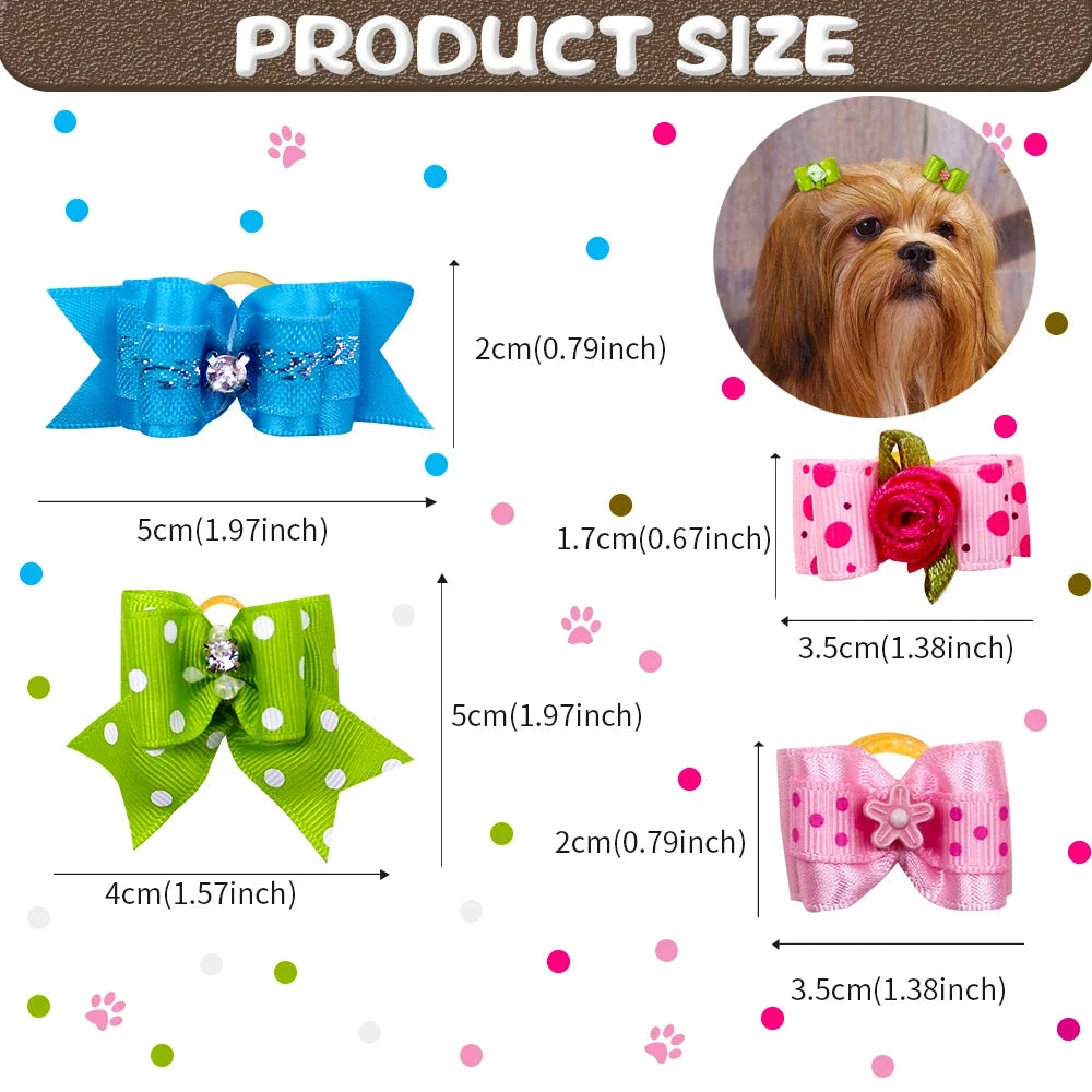 20pcs Pet Dog Cute Hair Bows with - ProPawPet.com