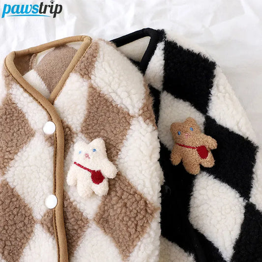 Dog Clothes Plaid Fleece Pet Jacket for - ProPawPet.com