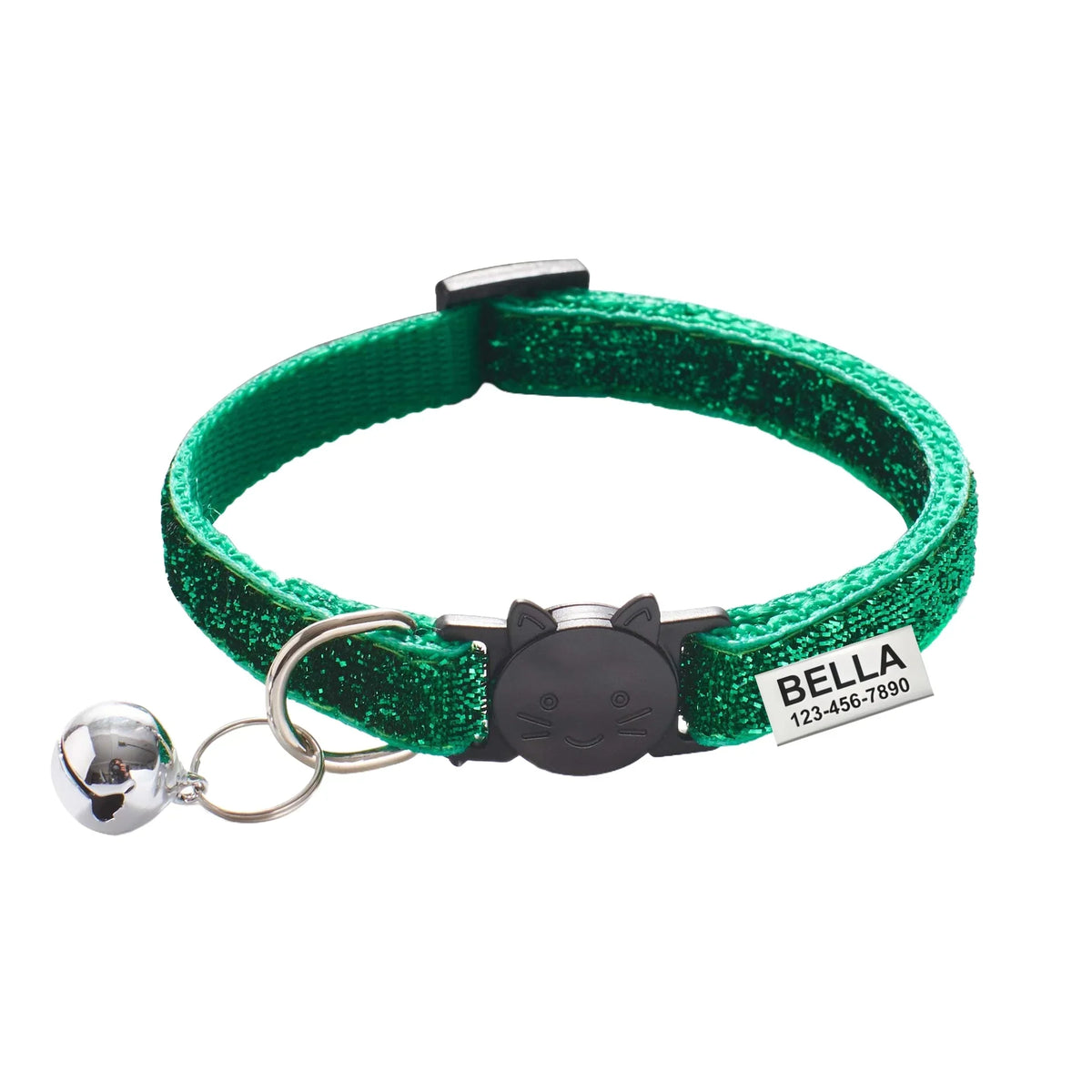 Adjustable Free Engraving Glitter Cat Safety Buckle Collar – Cat Collars