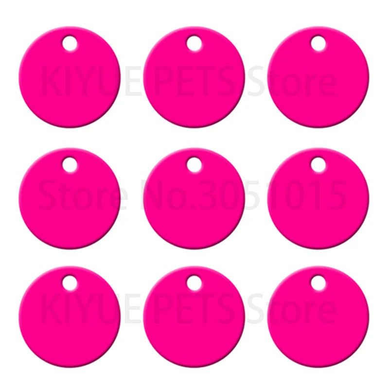 20Pcs Round Shape Aluminum Pet ID Tag 2 - ProPawPet.com