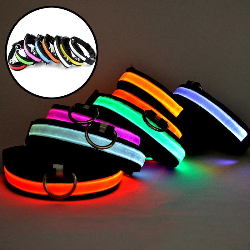 Reflective Nylon LED Pet Dog Collar Safety - ProPawPet.com