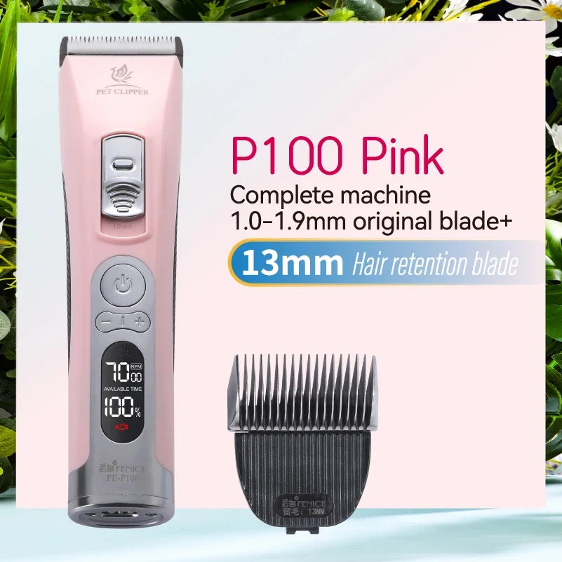 Rechargeable Fenice P100 Professional LCD Screen Dog & Cat Clippers – 16 Colors