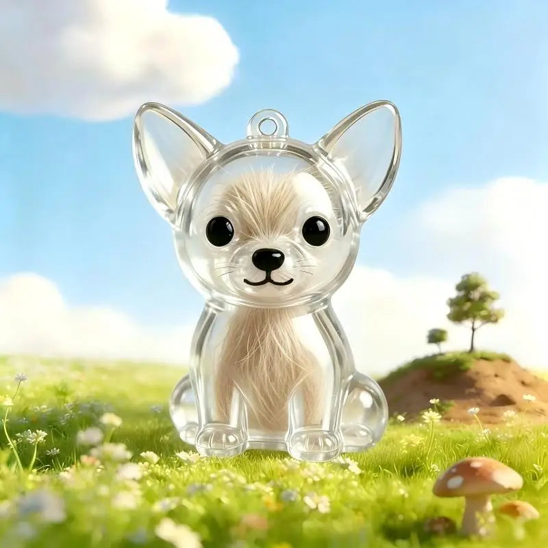 Transparent Pet Hair Capsule Keychain Dog - ProPawPet.com