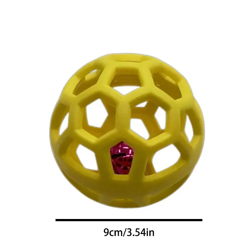 Rubber Chew Resistant Ball with Bell for Medium – 4 Colors