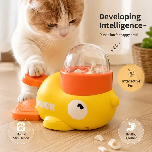 Yellow Duck Pet Snack Dispenser, Interactive - ProPawPet.com