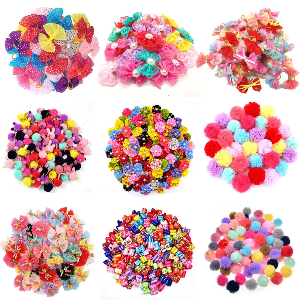20pcs/lot Pet Dog Cat Hair Bows Mix Color - ProPawPet.com