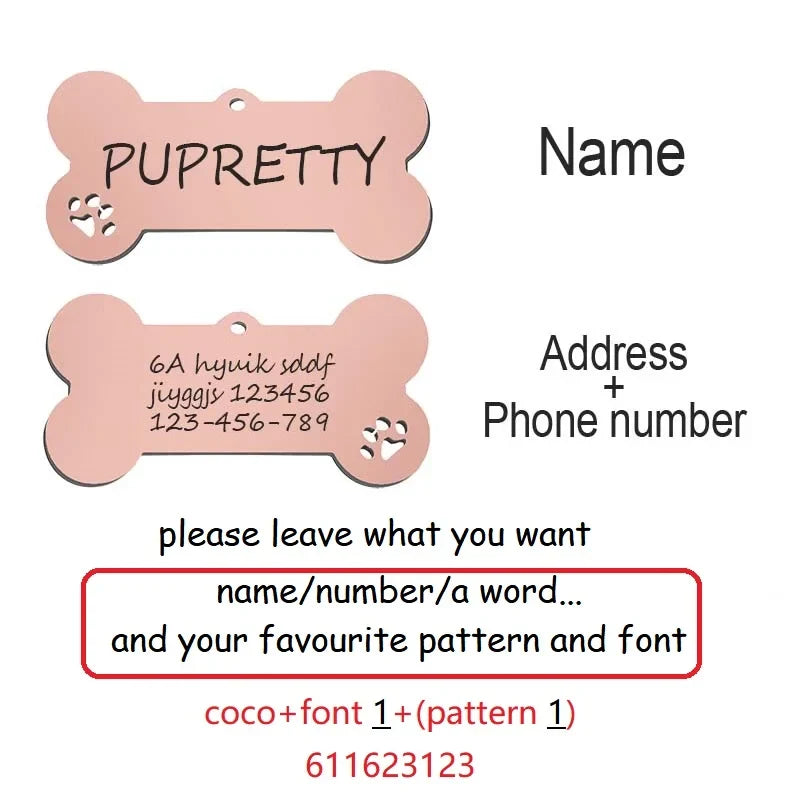 Pet ID Tag Personalized Free Engraved - ProPawPet.com