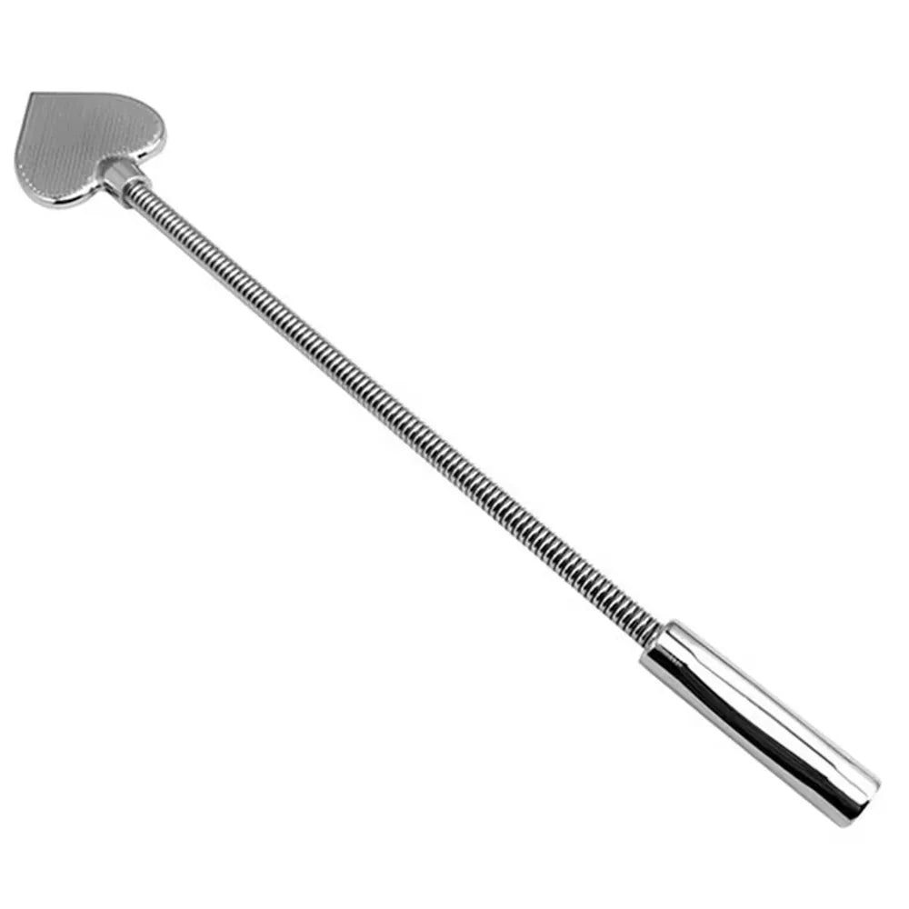 32cm Heart-shaped Stainless Steel Paddle Bendable Riding Crop for Horses