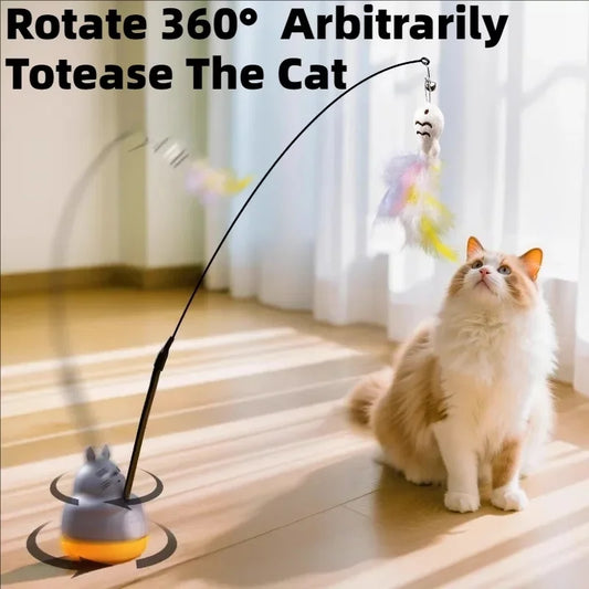 360° Rotating Automatic Cat Teaser Wand with - ProPawPet.com