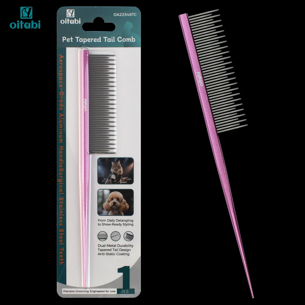 Oitabi Professional Pet Grooming Comb for Dogs & Cats Dual – Dog Supplies