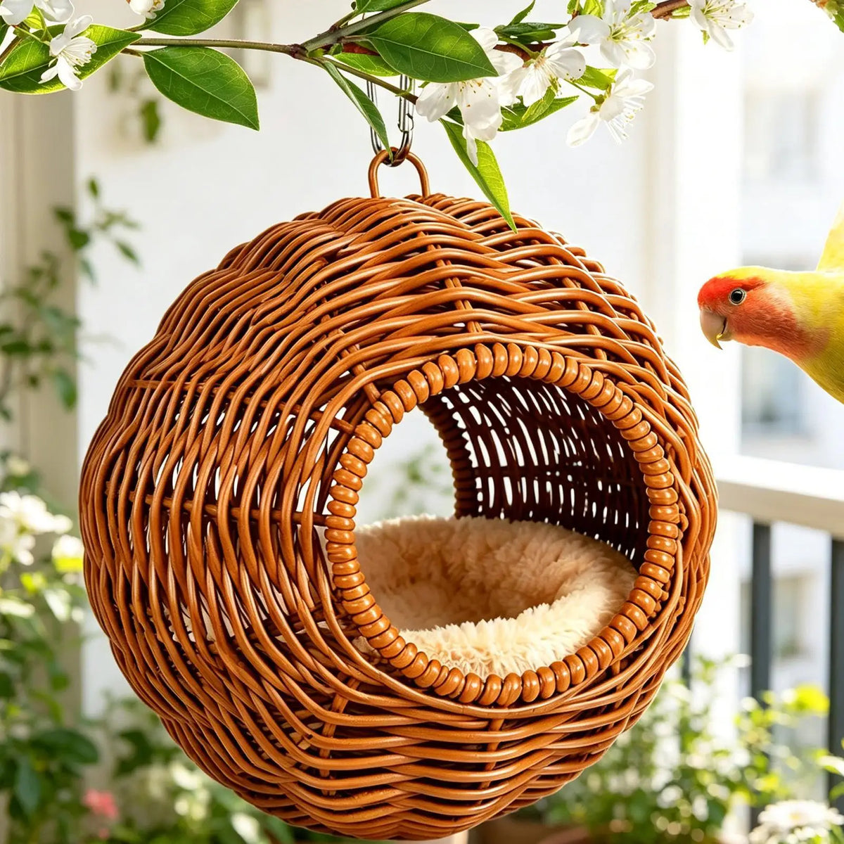 Small Parrots Bird House Fake Grass - ProPawPet.com