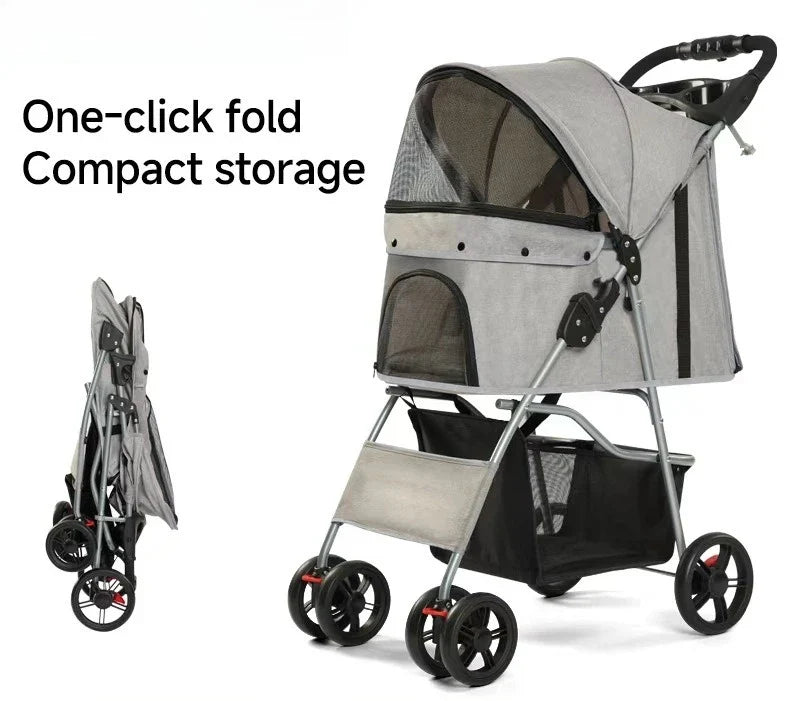 Portable Outdoor Pet Stroller Cart Foldable - ProPawPet.com