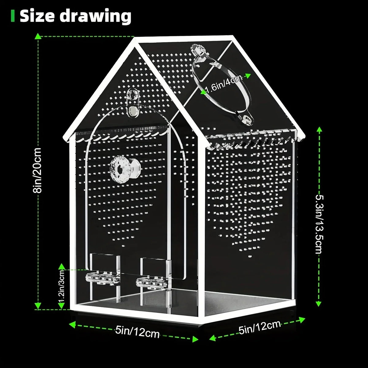 Waterproof Transparent Acrylic Home Insect Habitat Box for Reptiles