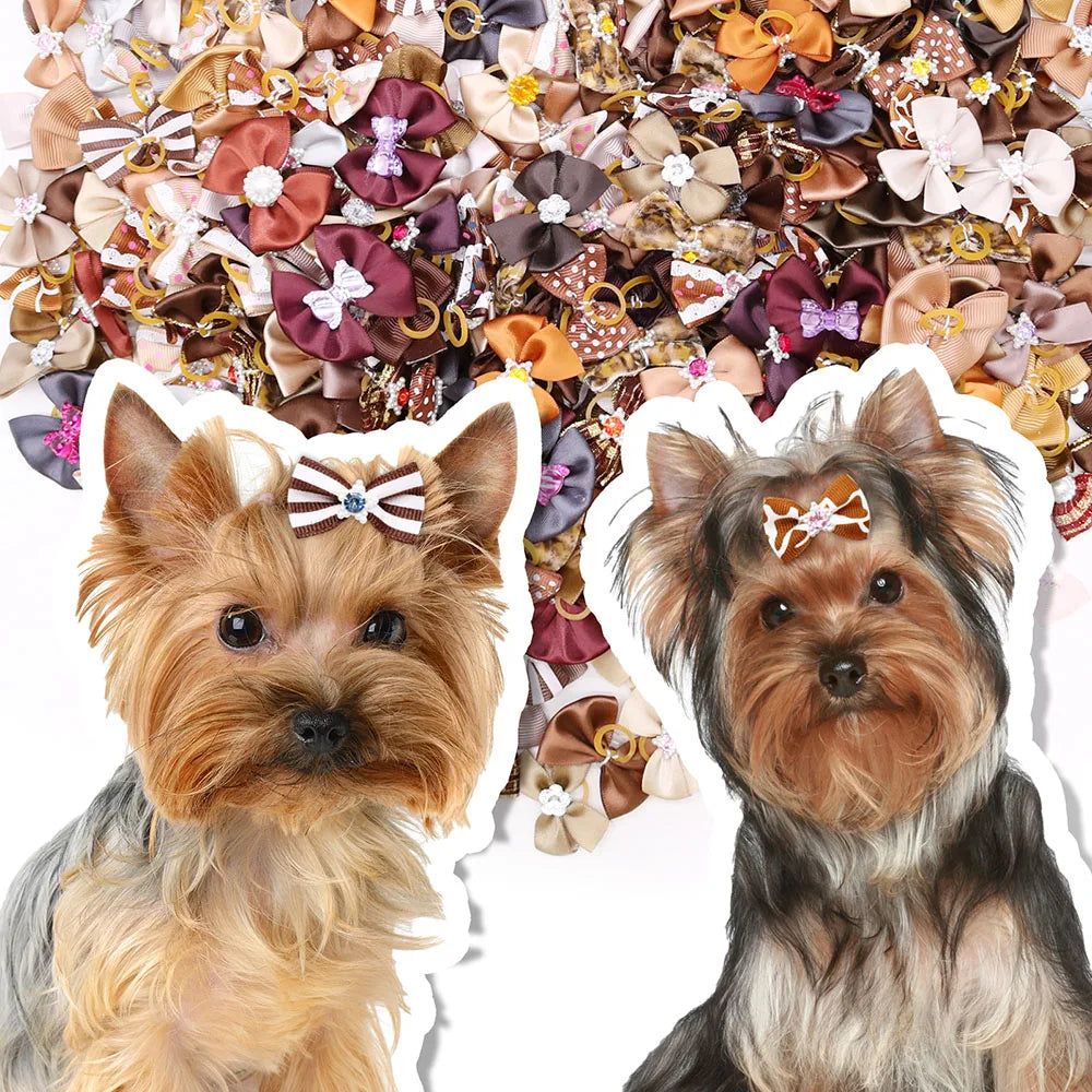 10/20PCS Diamond Puppy Bows Multi Style Dog - ProPawPet.com