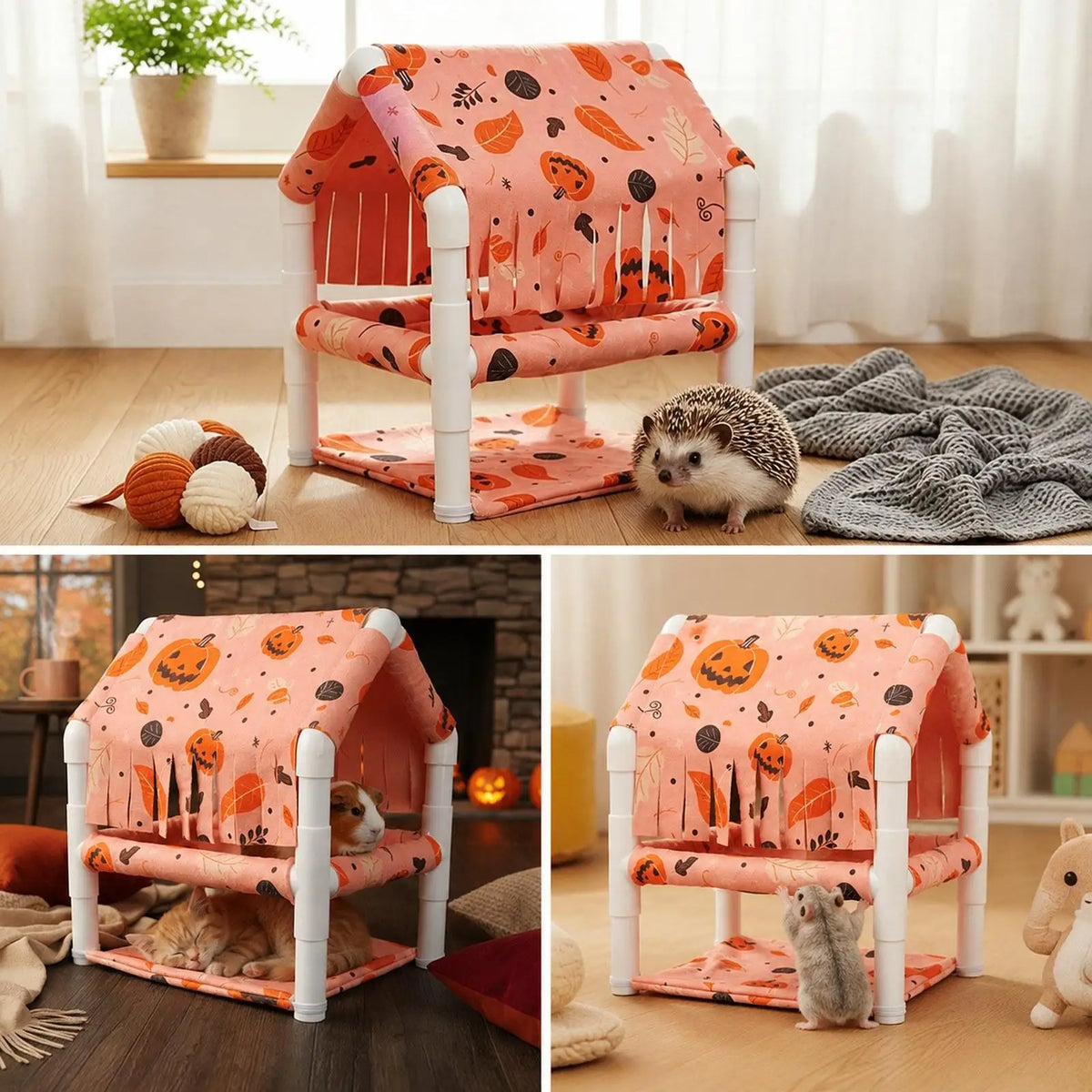 Guinea Pig Hideout, Decorative Hedgehog Hut Pets Nest – Small Pet Supplies