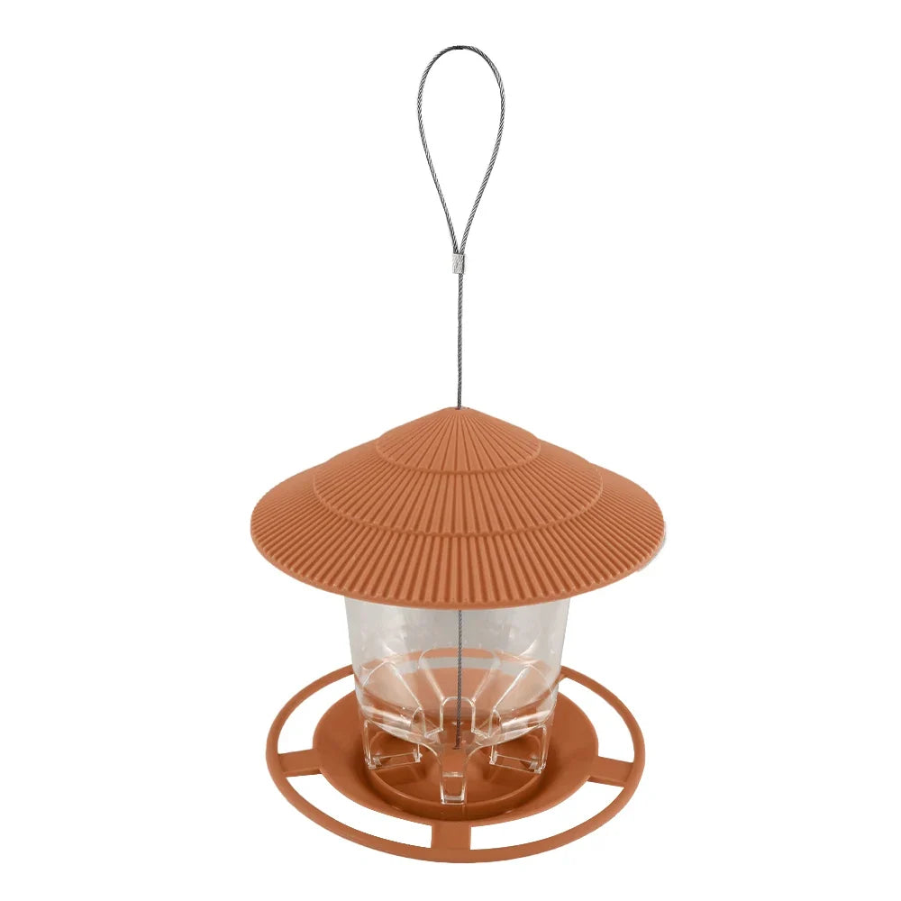 Gazebo Hanging Wild Bird Feeder Automatic Seed Food Container – 3 Colors