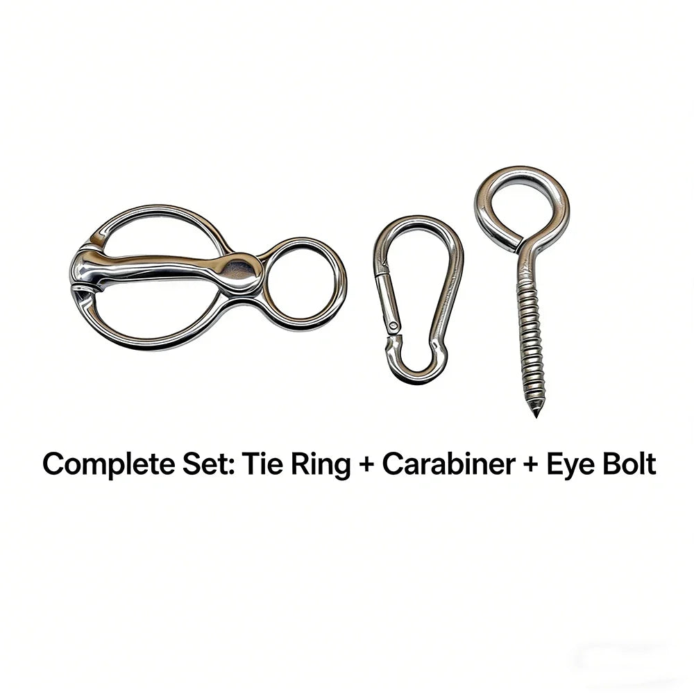 Stainless Steel Horse Tie Ring - Quick Release Knot, Durable