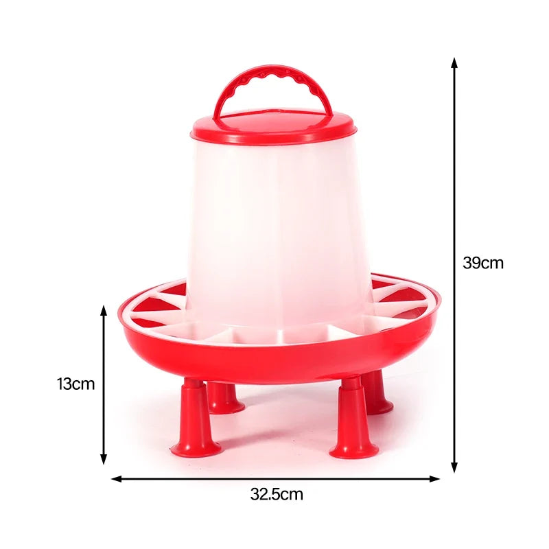 Automatic Chicken Food Feeder Bucket with Legs Rooster Hen Feeding