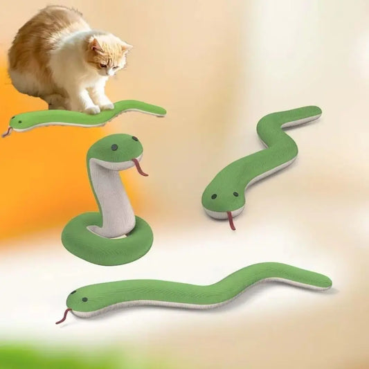 New Cat Toy Green Soft Touch Snake Shape Cat - ProPawPet.com