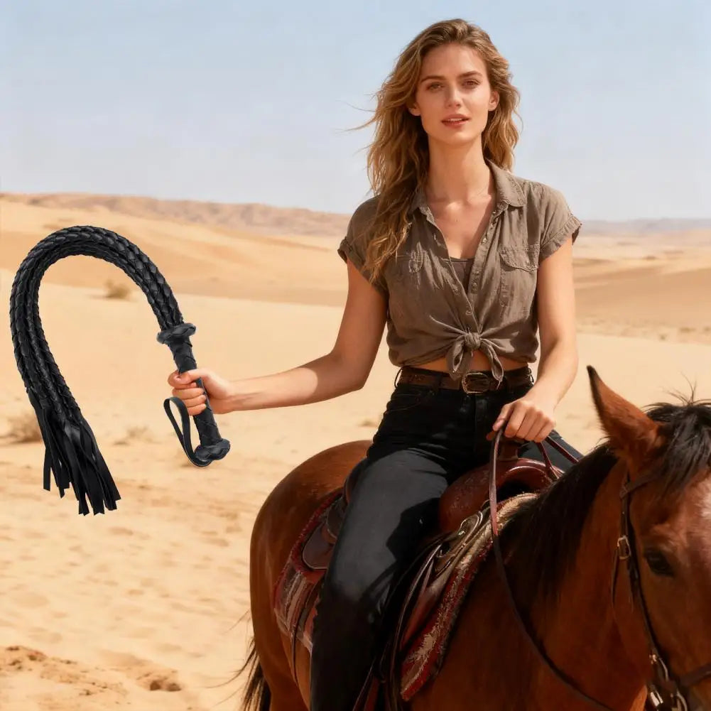 Faux Leather Horse Whip Two-Tone 8 Braiding - ProPawPet.com