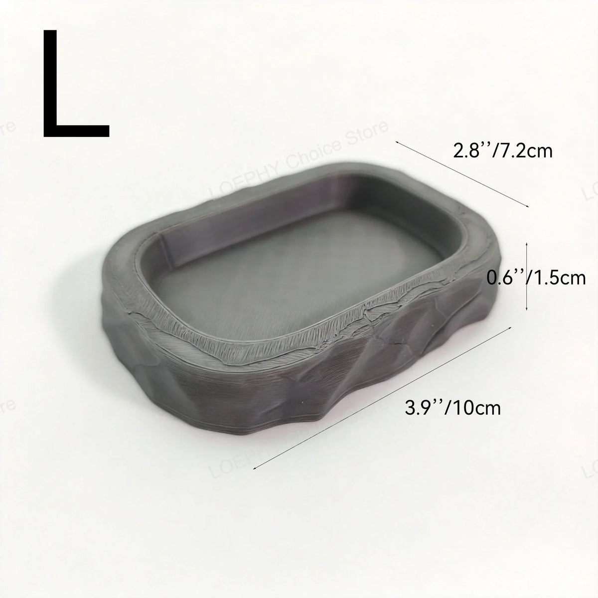 Stone Style Reptile Water Dish 3D Printed Smooth – 3 Colors