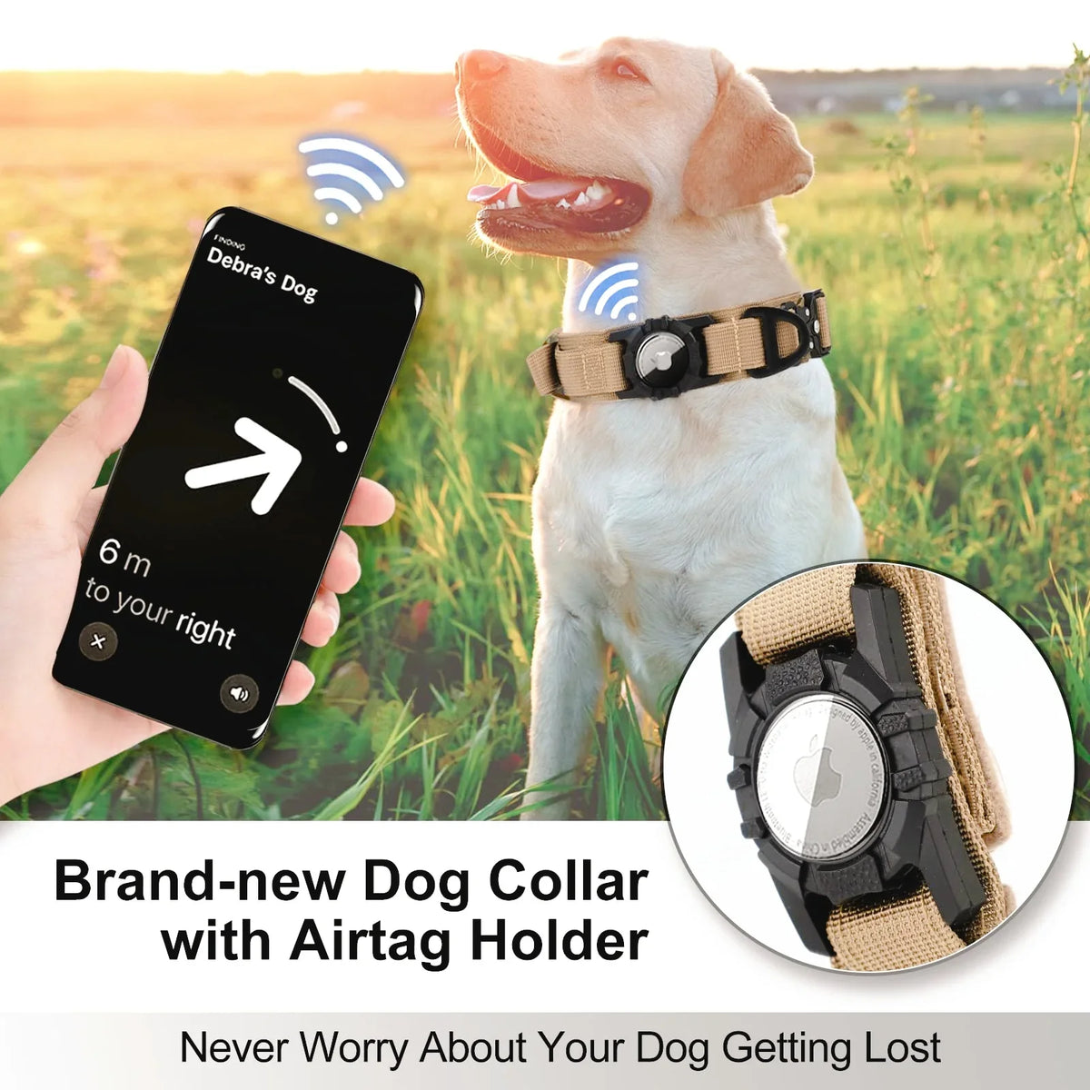 Tactical AirTag Dog Collar, with AirTag - ProPawPet.com