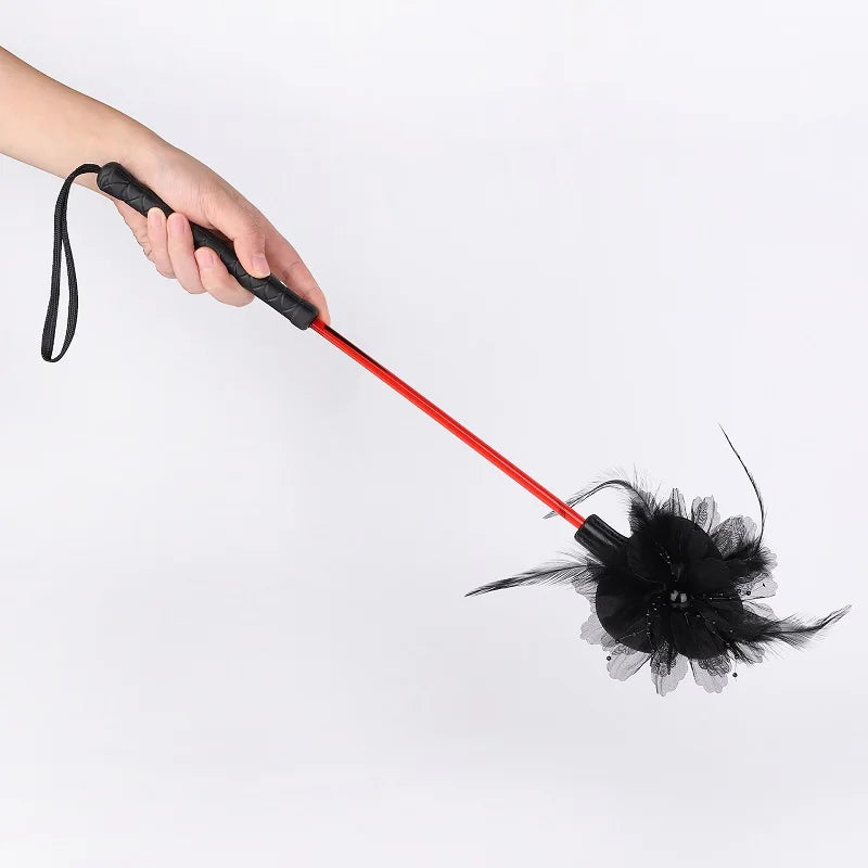 Lace Flower Feather Paddle Horse Riding Crop - ProPawPet.com